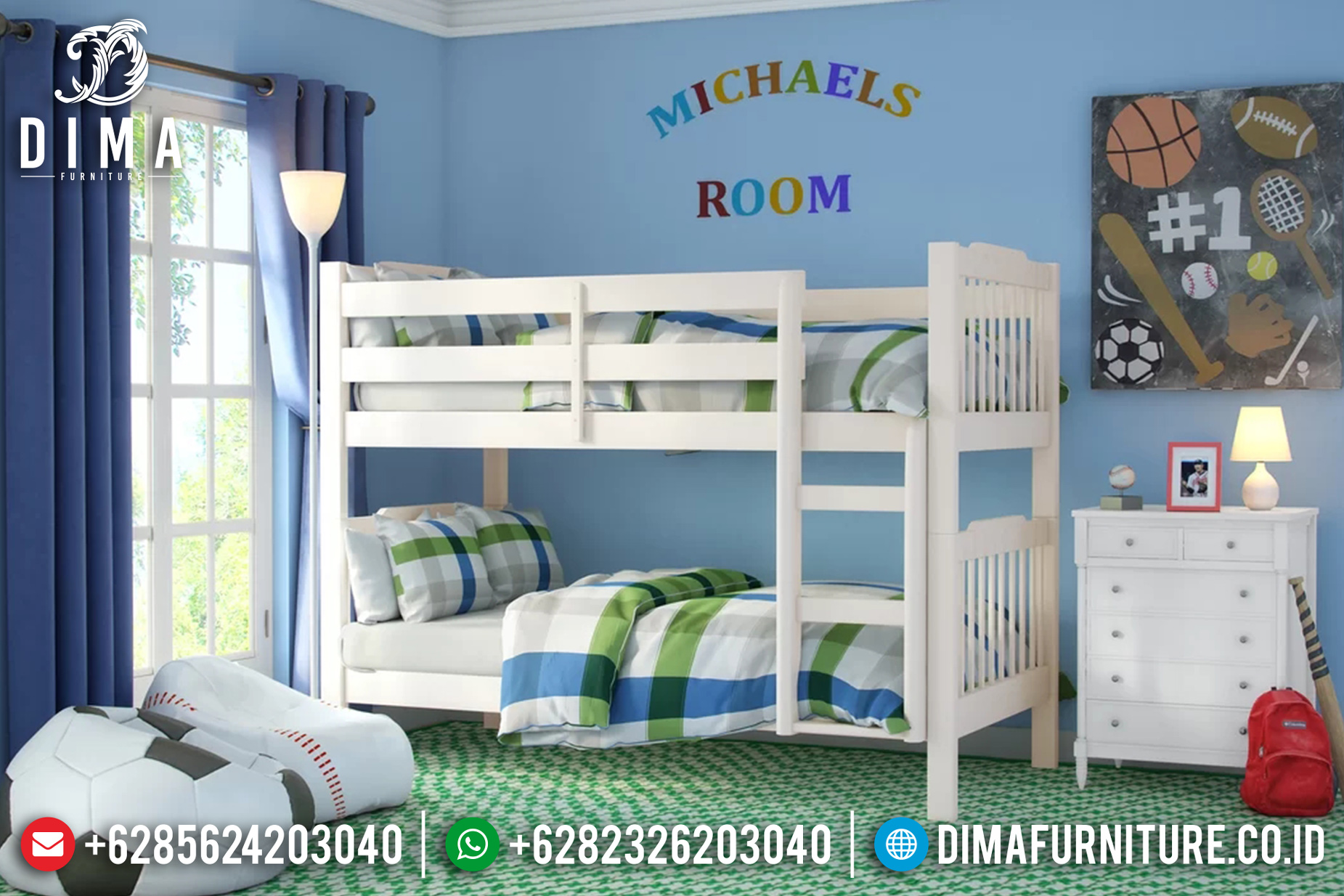 Kamar Set Tempat Tidur Anak Tingkat Minimalis Michaels Room DF-0745