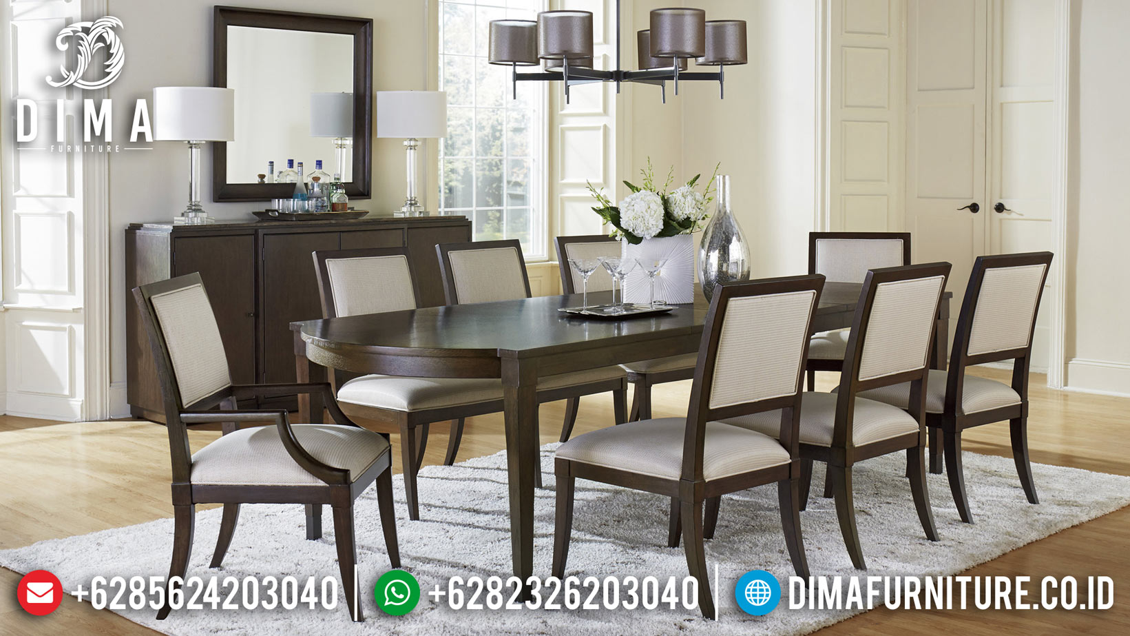 Model Terbaru Set Meja Makan Jepara Minimalis Jati Maxwell DF-0884 Model Terbaru Set Meja Makan Jepara Minimalis Jati Maxwell DF-0884