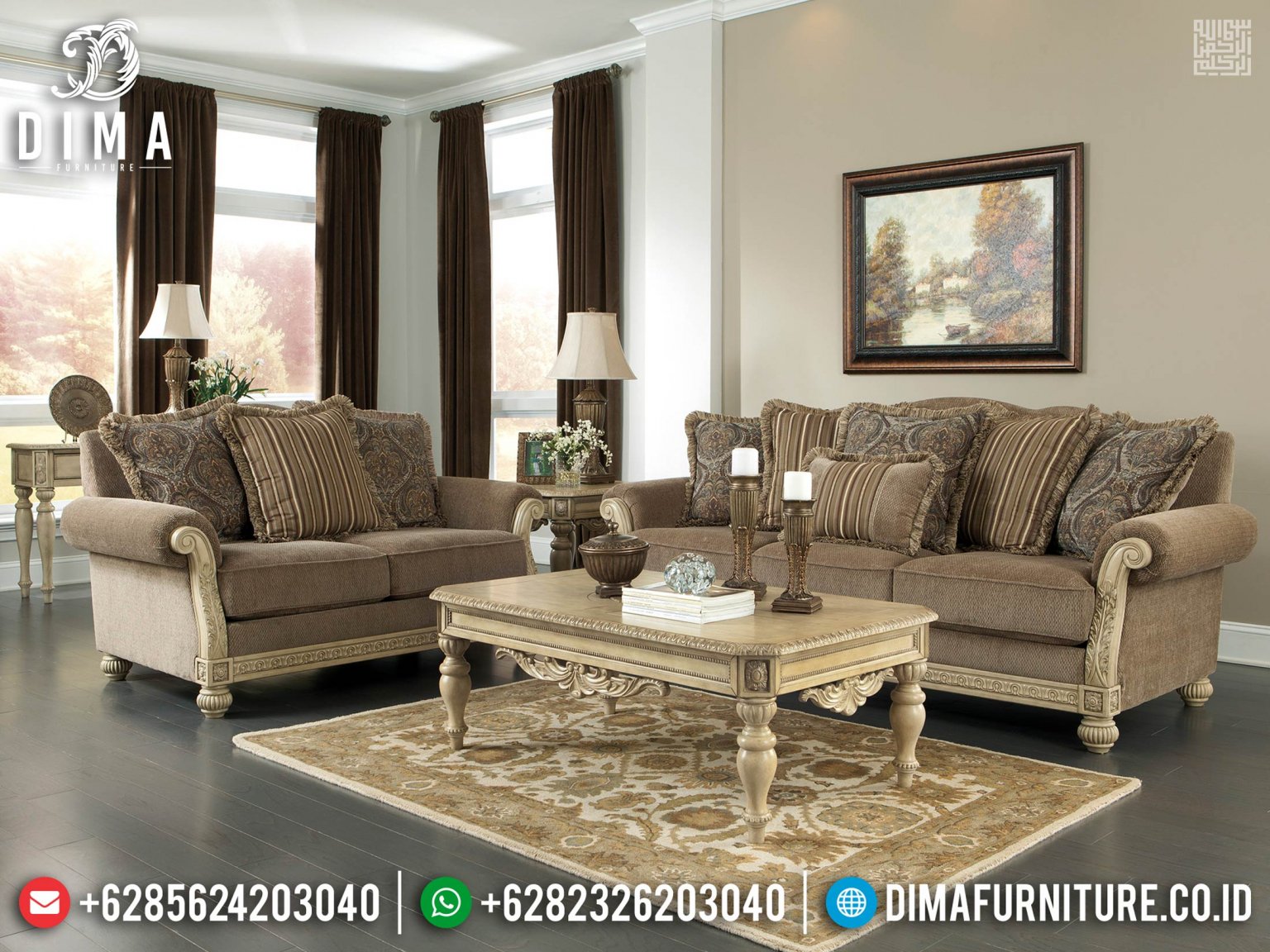 Model 3 2 + Meja Sofa Tamu Jepara Terlaris Wika DF-1136 – WA +62 823