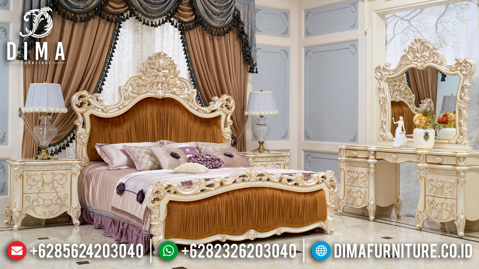Best Furniture Tempat Tidur Mewah Jepara Klasik Jennie DF-1426