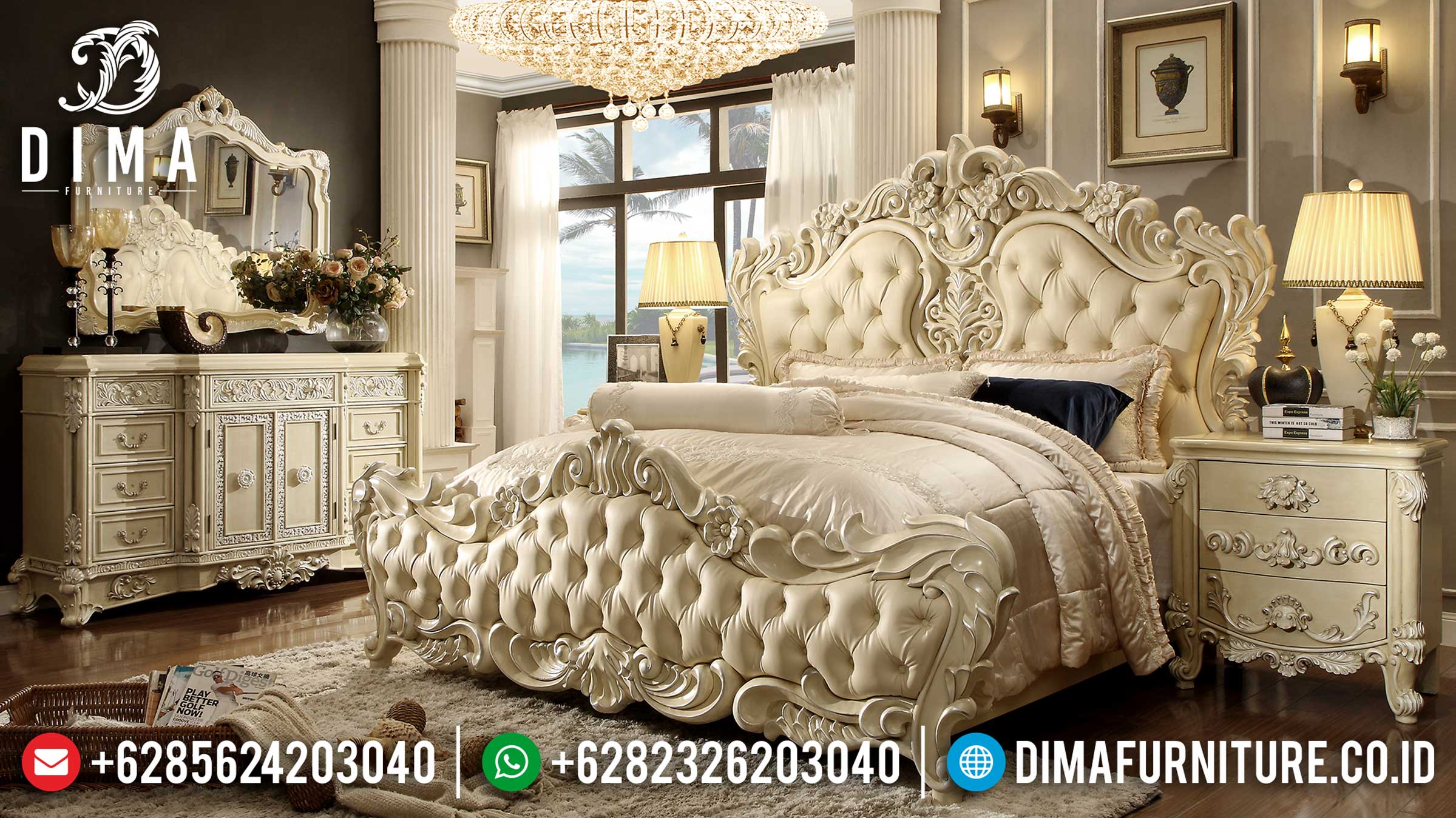 Hot Item Tempat Tidur Mewah Jepara Klasik Ukir Luxury Fitri DF-1477