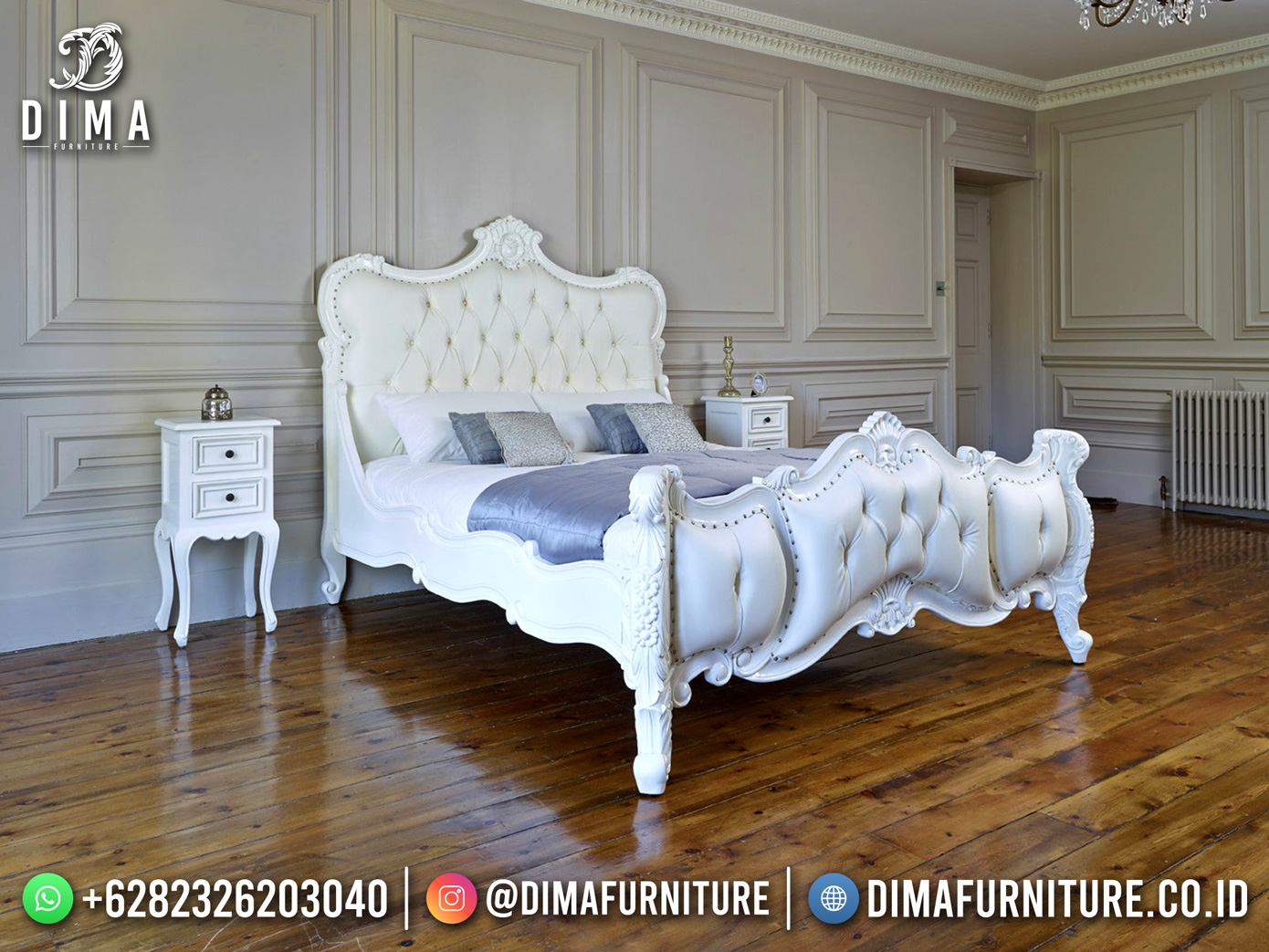 Model Tempat Tidur Mewah Jepara Luxury Carving High Quality Solid Wood DF-1580