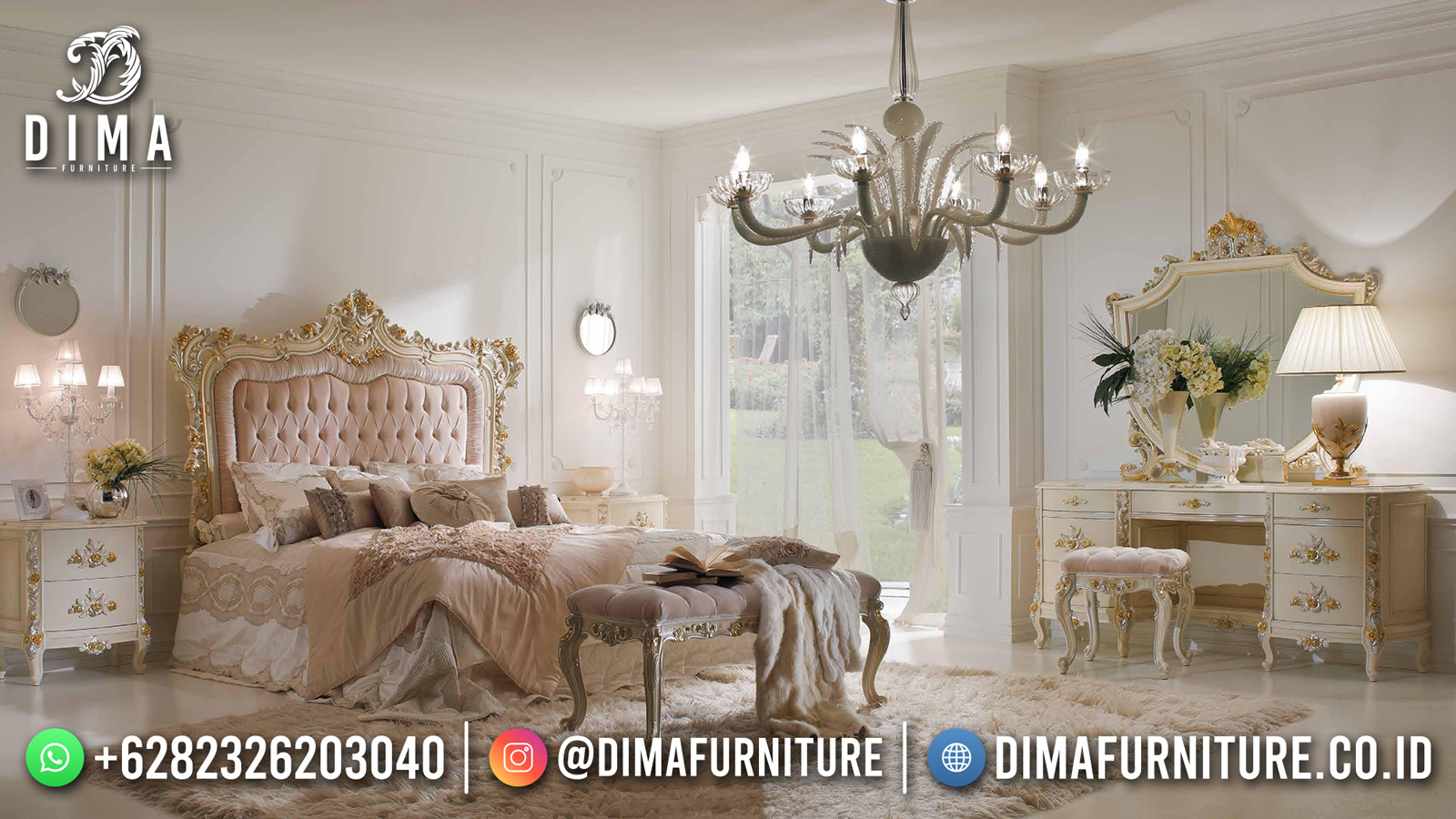 Tempat Tidur Mewah Ukir Klasik Luxury Furniture Jepara DF-1548