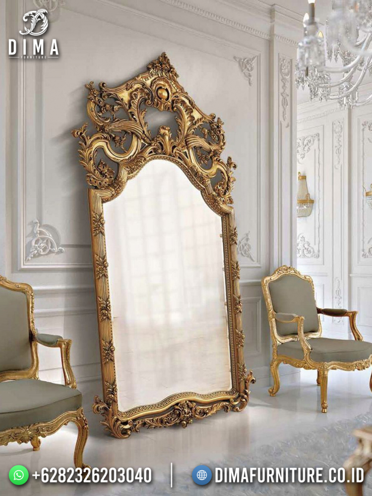 Cermin Hias Stand Mewah Ukiran Luxury Gold DF-1669