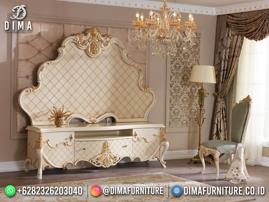 Monarchy Style Bufet Tv Terbaru Mewah Carving Luxury Golden Df-1772