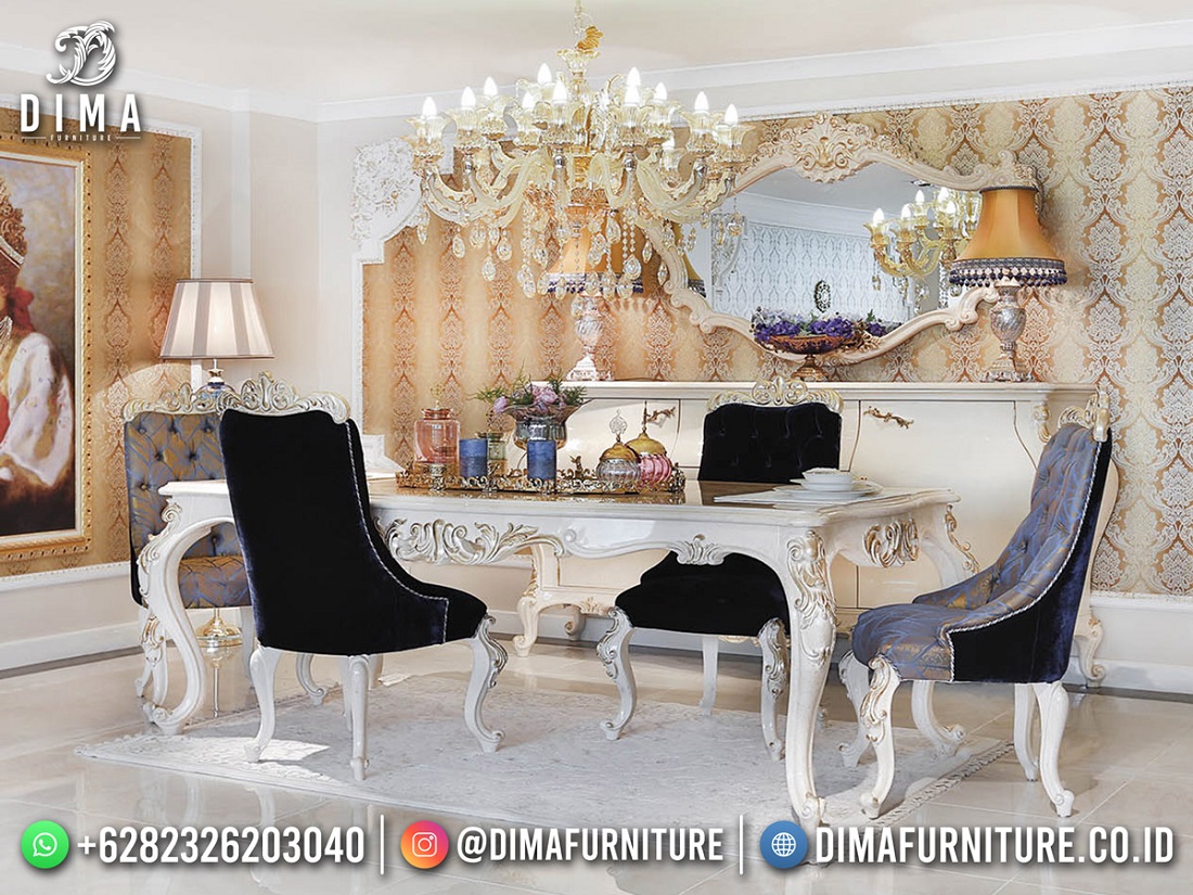 Jual Meja Makan Mewah Elegant Luxury Type Furniture Terbaru DF-2012