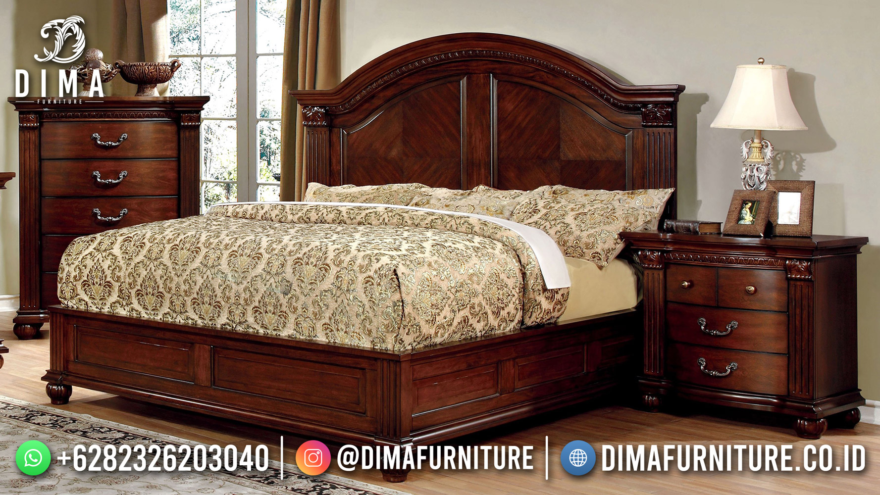 Jual Tempat Tidur Minimalis Jati Glossy Alexa Furniture Jepara DF-2060