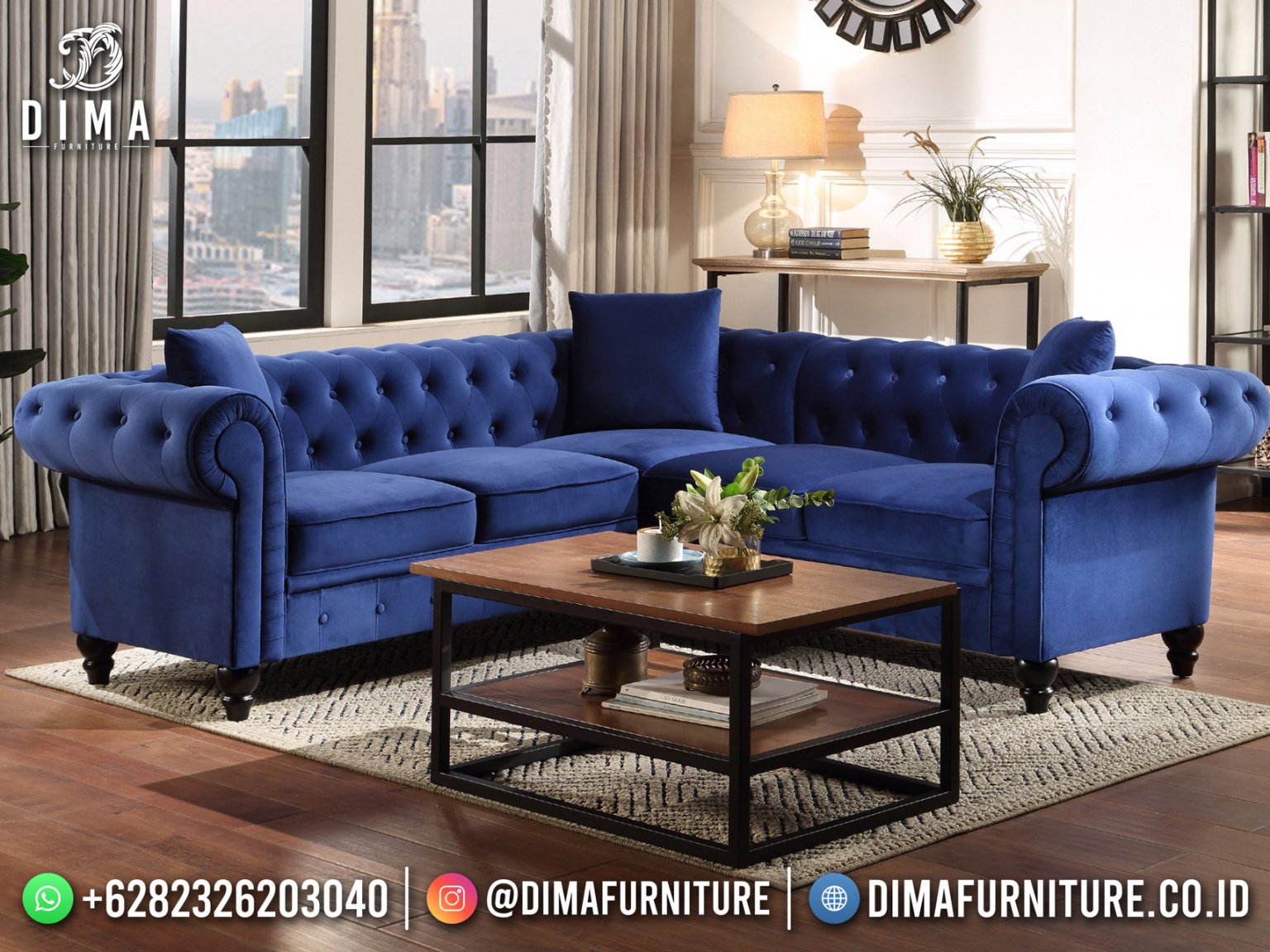 Kursi Tamu Minimalis Mewah Sofa Chesterfield Style Meubel Jepara DF