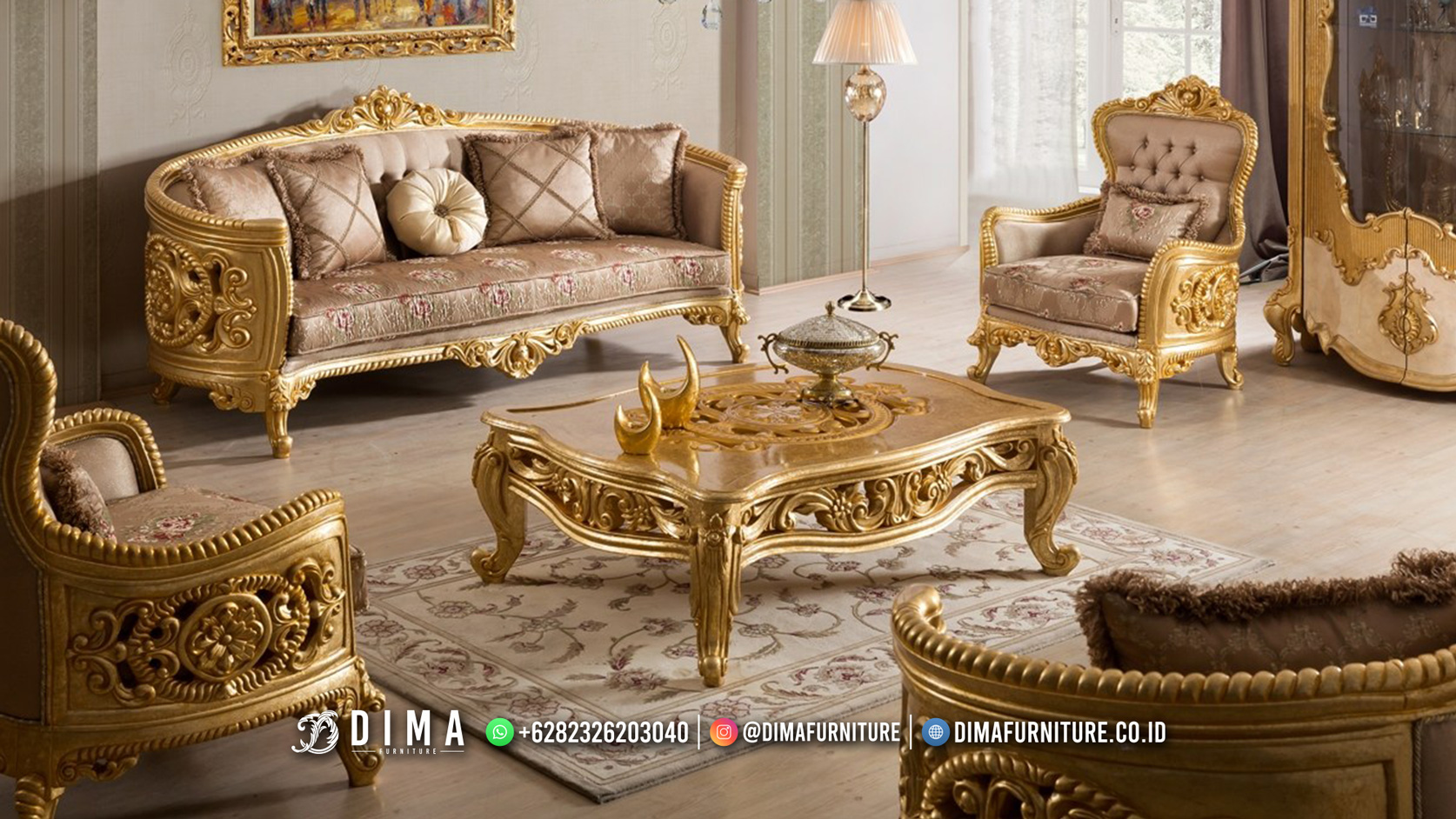 Beauty Allura Kursi Ruang Tamu Sofa Mewah Ukiran Modern Best Design DF-2138