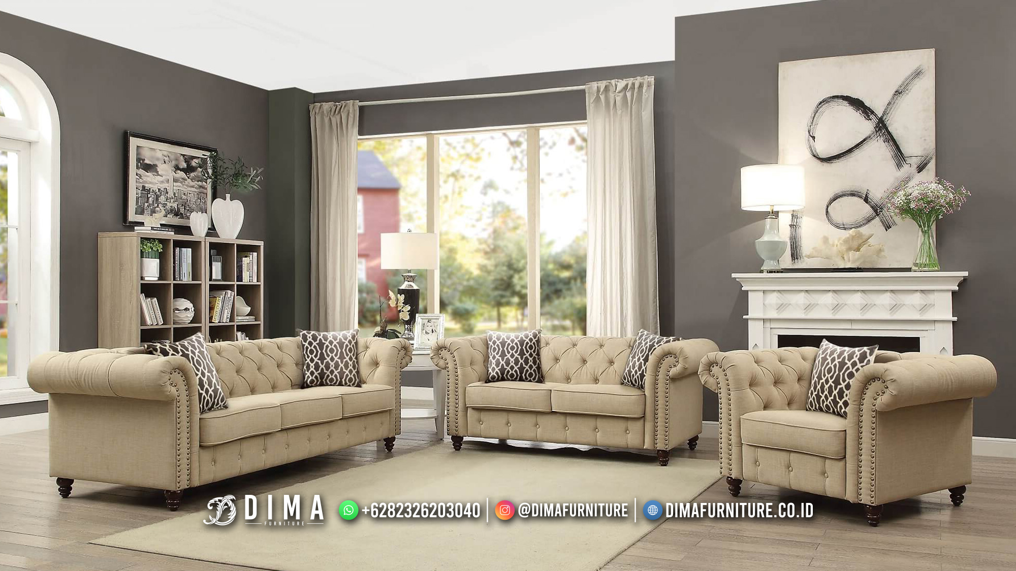 Elegant Abelard Sofa Minimalis Terbaru Jepara Furniture Terlaris DF-2265