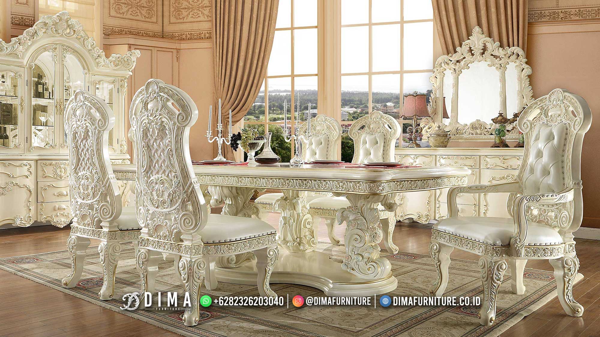 Luxury Carving Meja Makan Jepara Terbaru Furniture Indonesia DF-2227