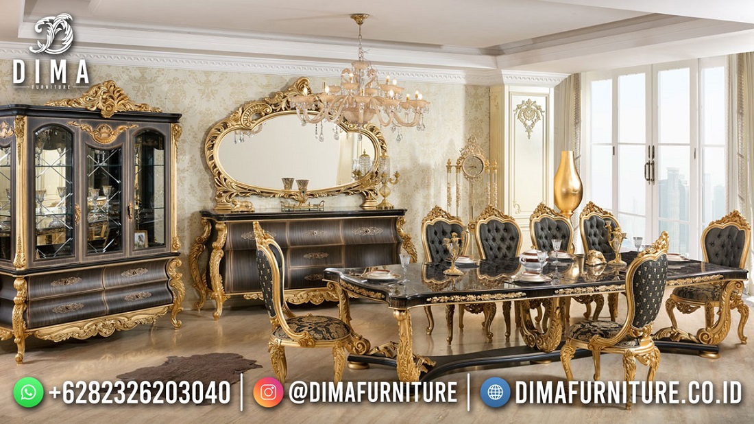 Meja Makan Sultan Ukiran Super Mewah Luxury Glamorous DF-2274