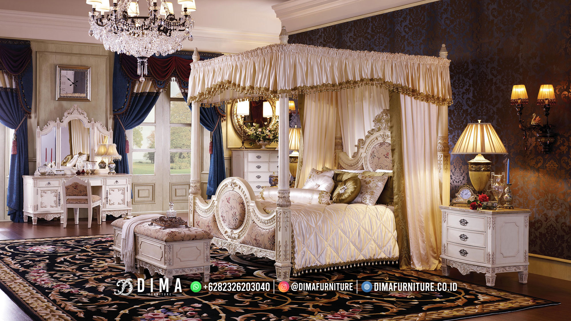 Monalisa Set Kamar Tempat Tidur Jepara Mewah Kingdom Style DF-2304