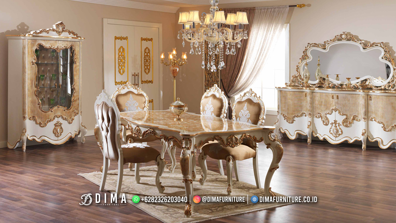 Furniture Terbaru Meja Makan Desain Mewah Klasik Luxury Jakarta DF-2515