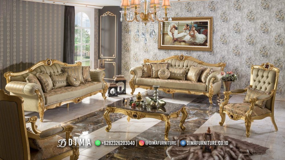 Sofa Tamu Mewah Ukiran Jepara Luxury Golden Alesya DF-2599