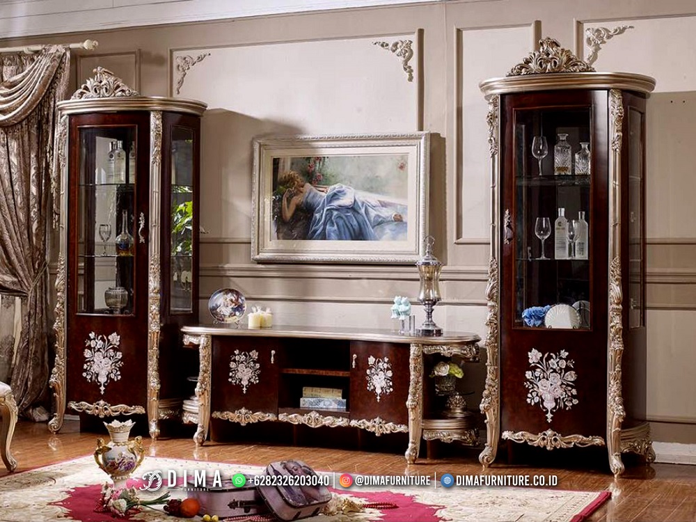 Best Furniture Bufet TV Mewah Jati Jepara Tebaru Adrienne DF-2762