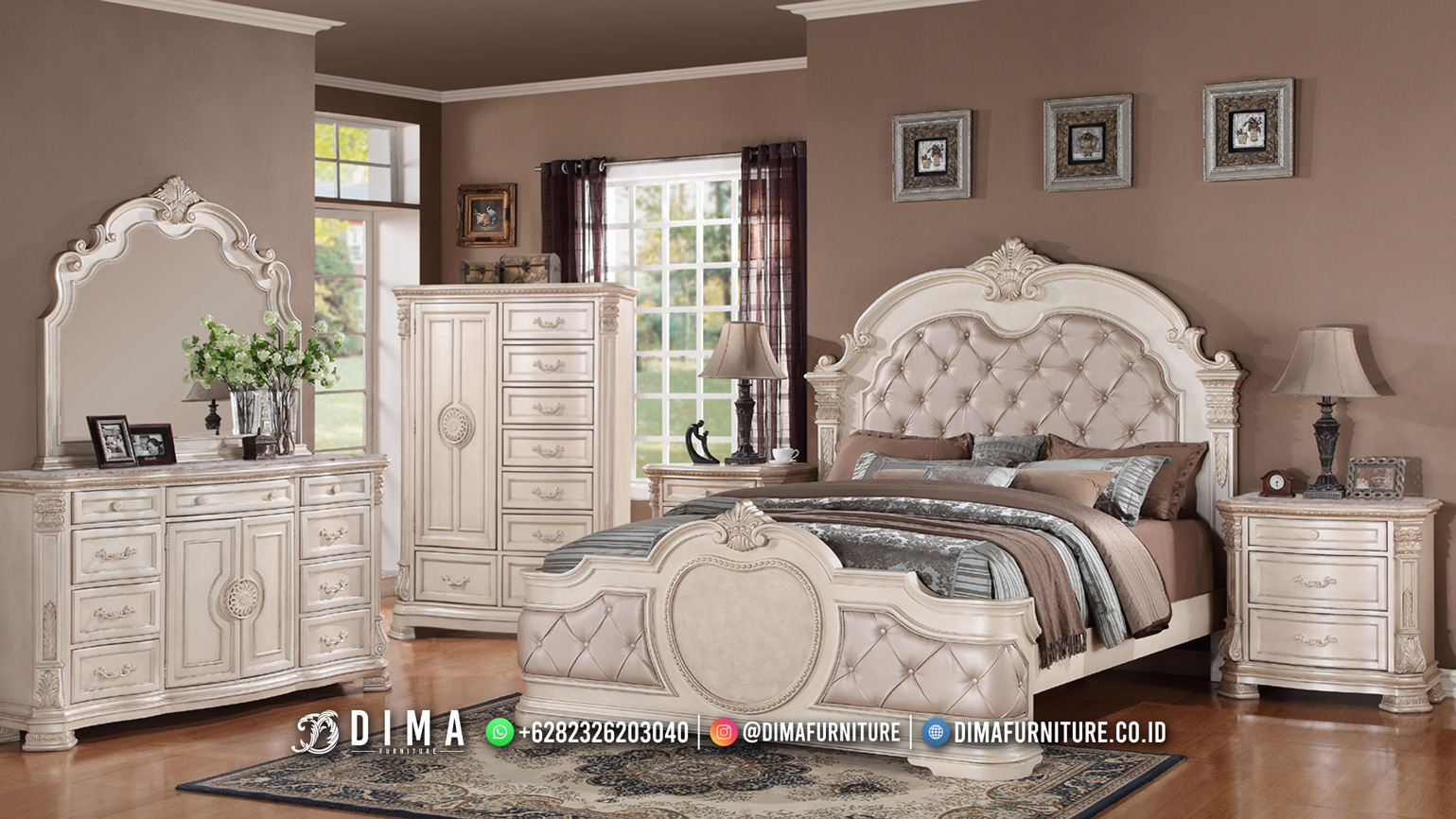 New Desain Dipan Tempat Tidur Mewah Ukir Elegant Luxury Kyne DF-2743