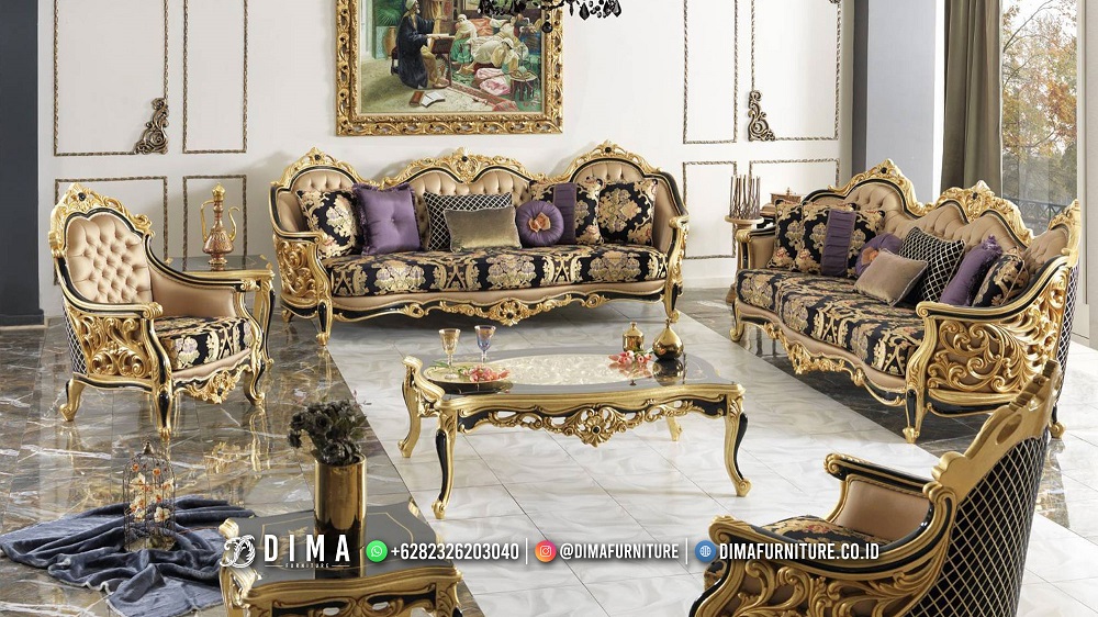 Kursi Sofa Tamu Mewah Ukiran Jepara Luxury Golden Duco Color DF-2811