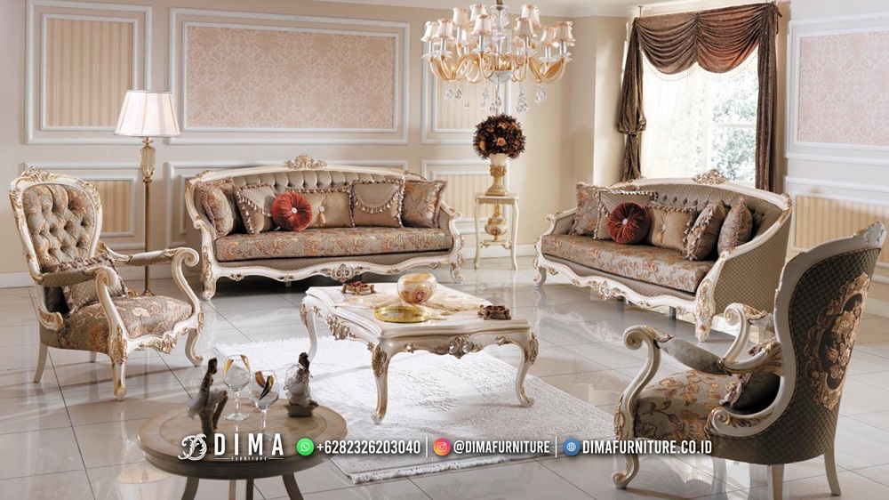 Kursi Tamu Mewah Ukiran Jepara Italian Style Elegant Furniture DF-2809