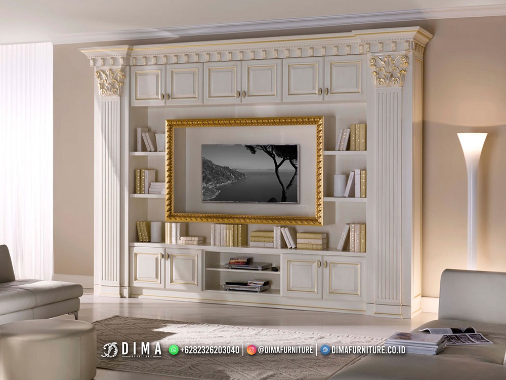 Meja Bufet TV Mewah Ukiran Gaya Eropa Elegant Furniture DF-2794