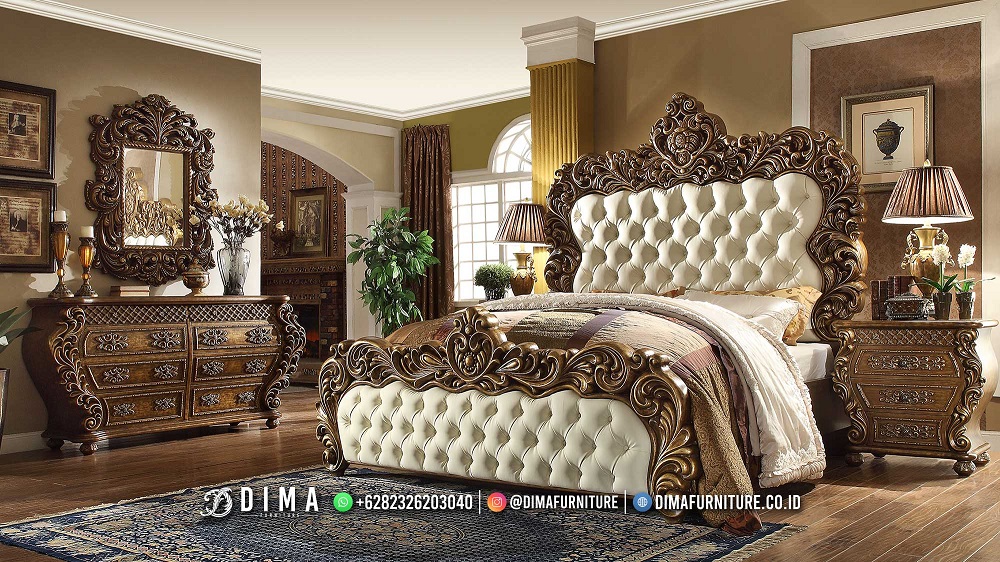 Model Tempat Tidur Mewah Dipan Ful Ukir Luxury Furniture Bestseller DF-2828