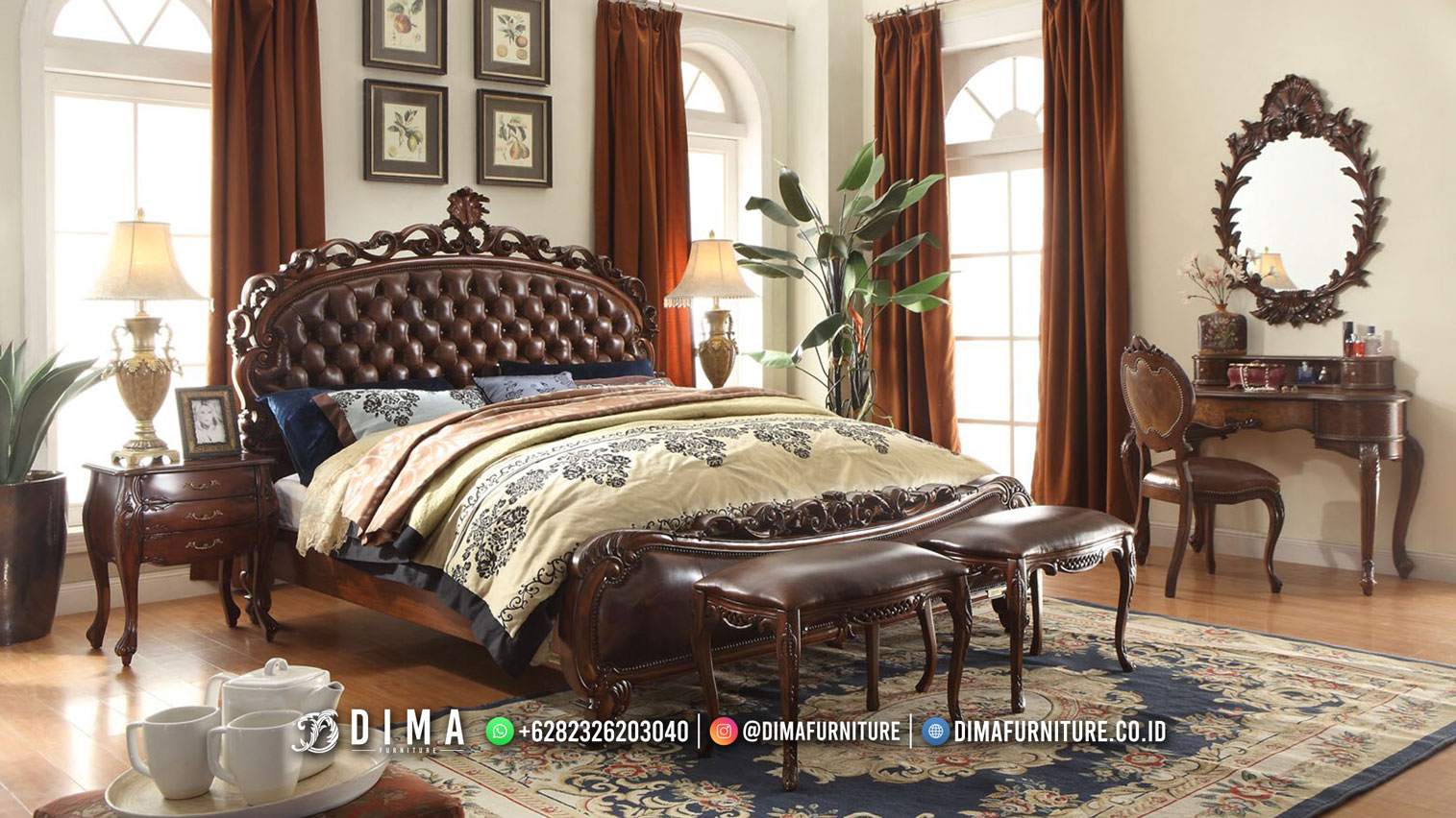 Model Interior Kamar Tidur Mewah Jati Ala Sultan DF-2914