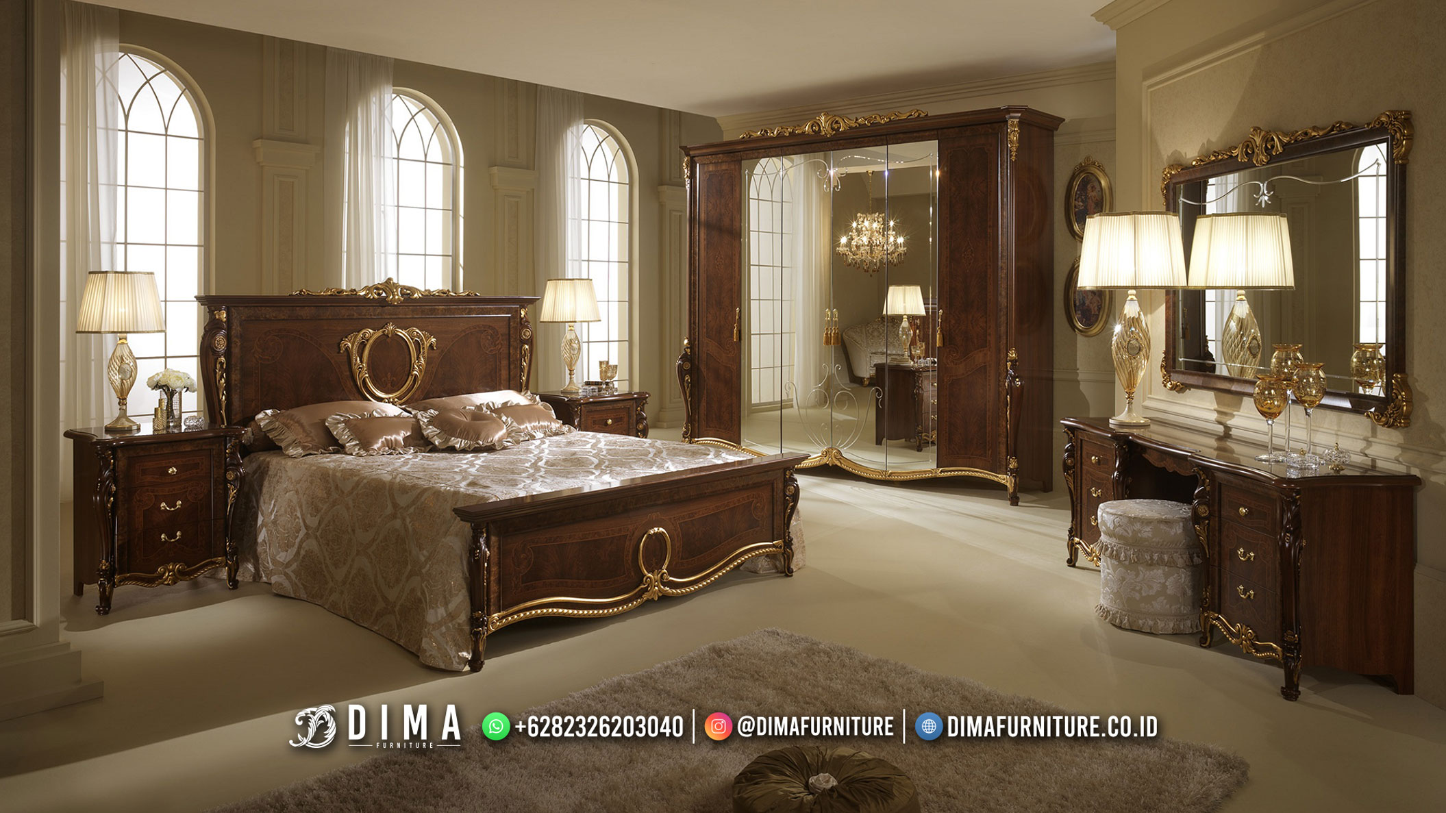 New Konsep Tempat Tidur Jati Mewah Interior Desain Luxury Jane DF-2915