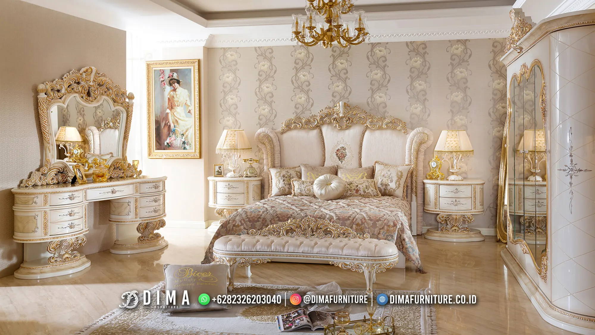 Super Luxury Design Kamar Set Sultan, Tempat Tidur Mewah Jepara DF-2889