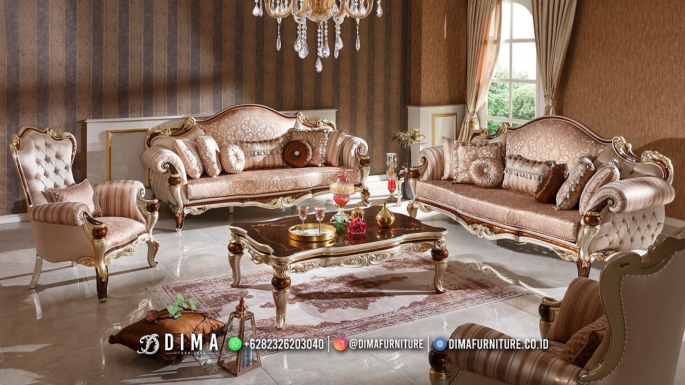 Set Sofa Tamu Mewah Klasik Jati Carving Jepara Premium Quality DF-2957