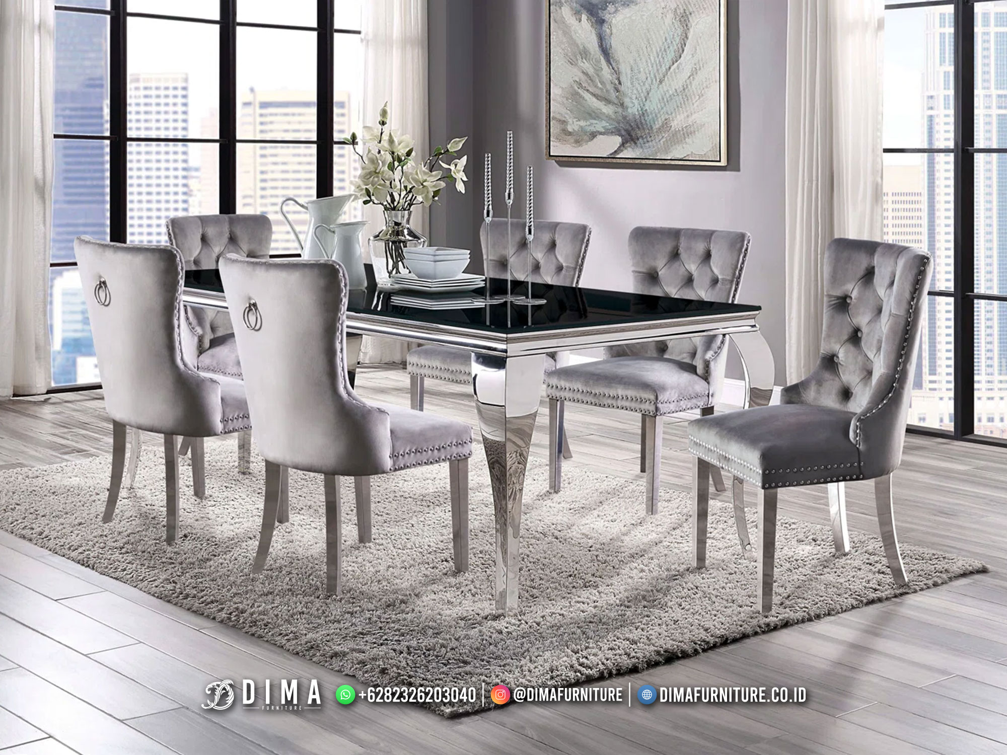 Jual Meja Makan Jepara Minimalis Industrial Furniture Terbaru DF-3094