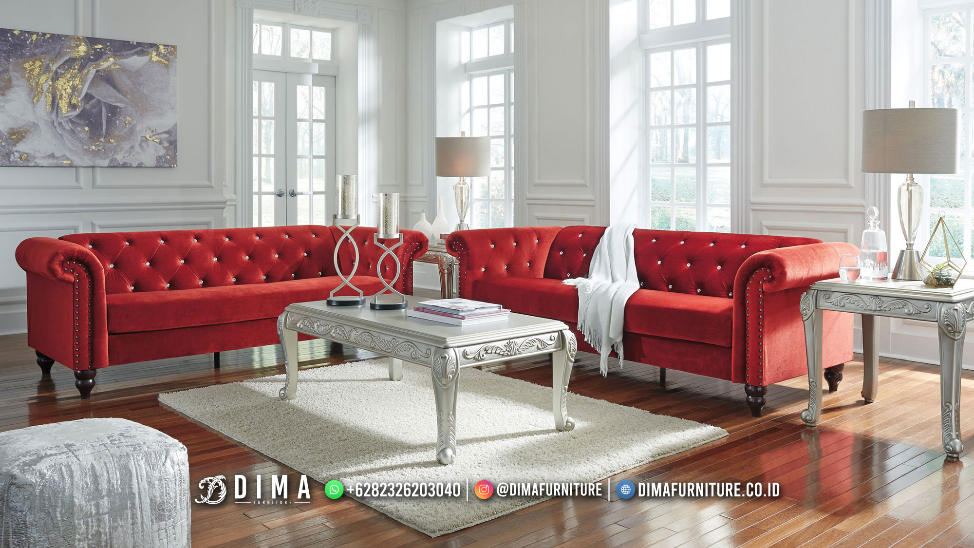Stunning Sofa Tamu Mewah Minimalis Terbaru Classic Marcello DF-3156