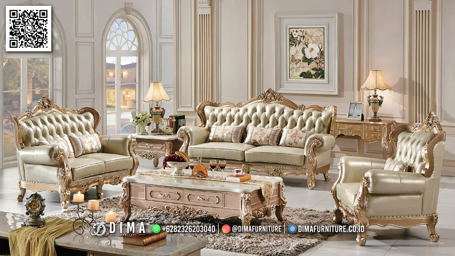 Desain Antik Sofa Tamu Klasik Jepara Mewah Oliver DF3622 Desain Antik Sofa Tamu Klasik Jepara Mewah Oliver DF3622
