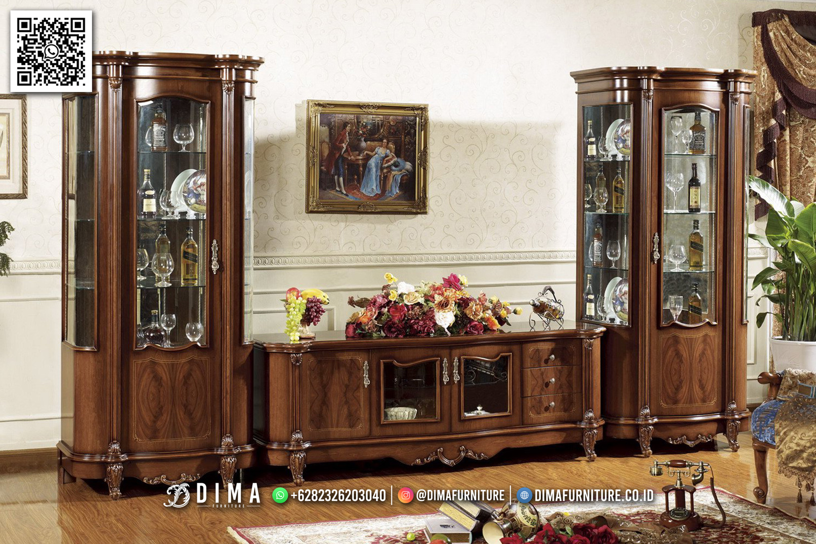 Selvanna Classy Bufet TV Mewah Kayu Jati TPK DF3745 Selvanna Classy Bufet TV Mewah Kayu Jati TPK DF3745