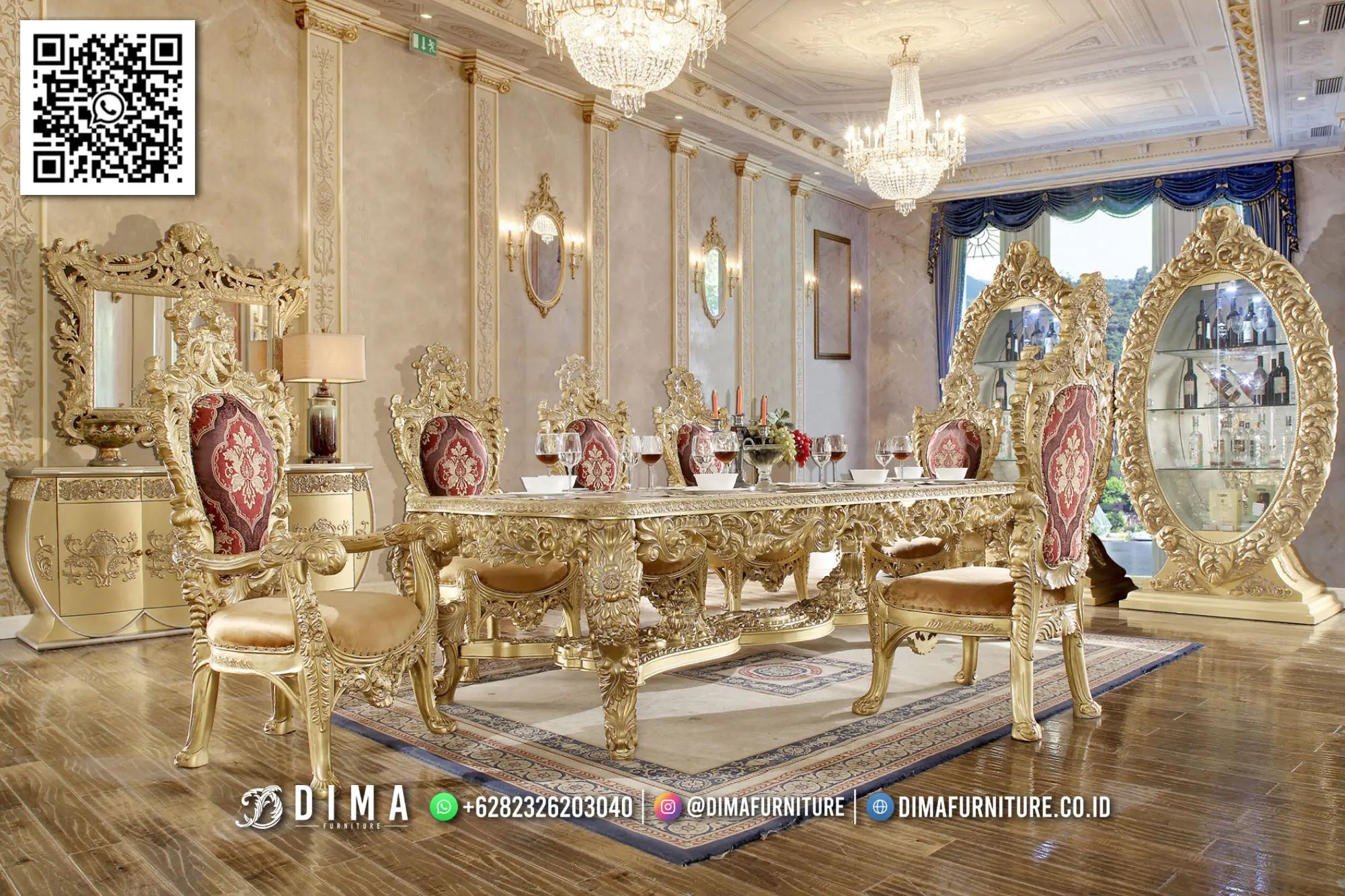 Dining Set Mewah Dima Classic Gold Ivory Luxury 63DF Dining Set Mewah Dima Classic Gold Ivory Luxury 63DF