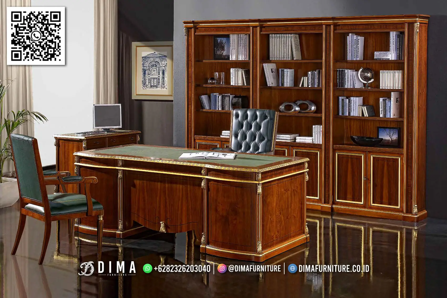 Meja Kantor Direksi Mewah Kayu Jati Klasik Jepara 137DF Meja Kantor Direksi Mewah Kayu Jati Klasik Jepara 137DF