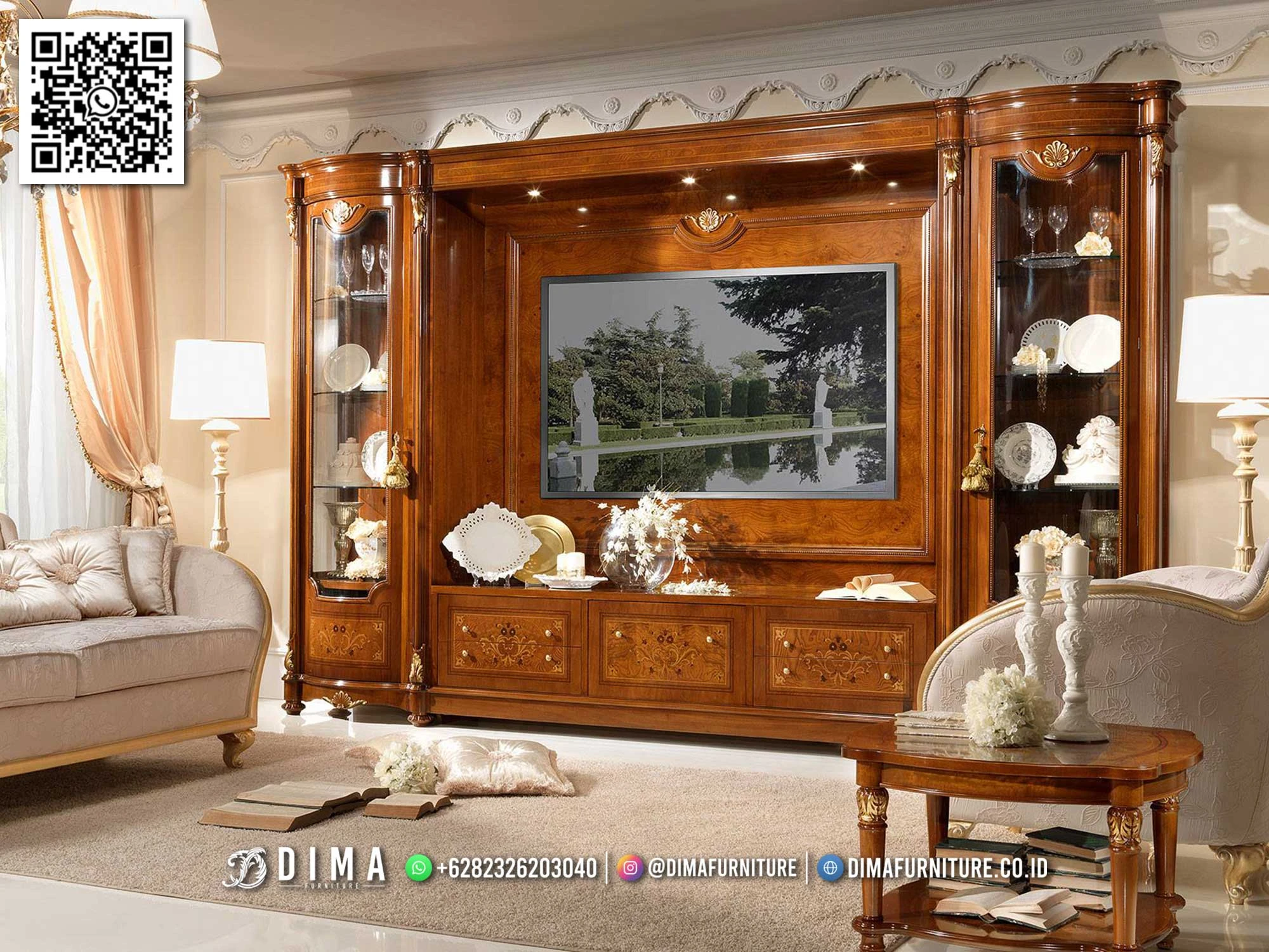 Bufet TV Jati Mewah Kayu Jati Klasik Elegan Anne 196DF Bufet TV Jati Mewah Kayu Jati Klasik Elegan Anne 196DF