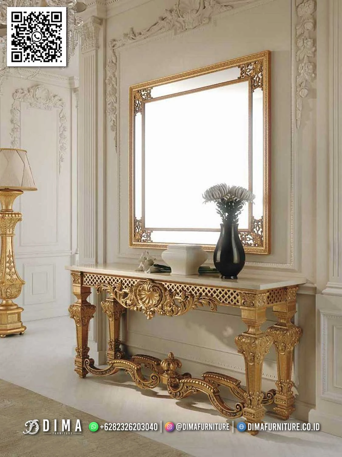 Meja Konsol Mewah Addison Gold – Premium Classic 218DF Meja Konsol Mewah Addison Gold – Premium Classic 218DF