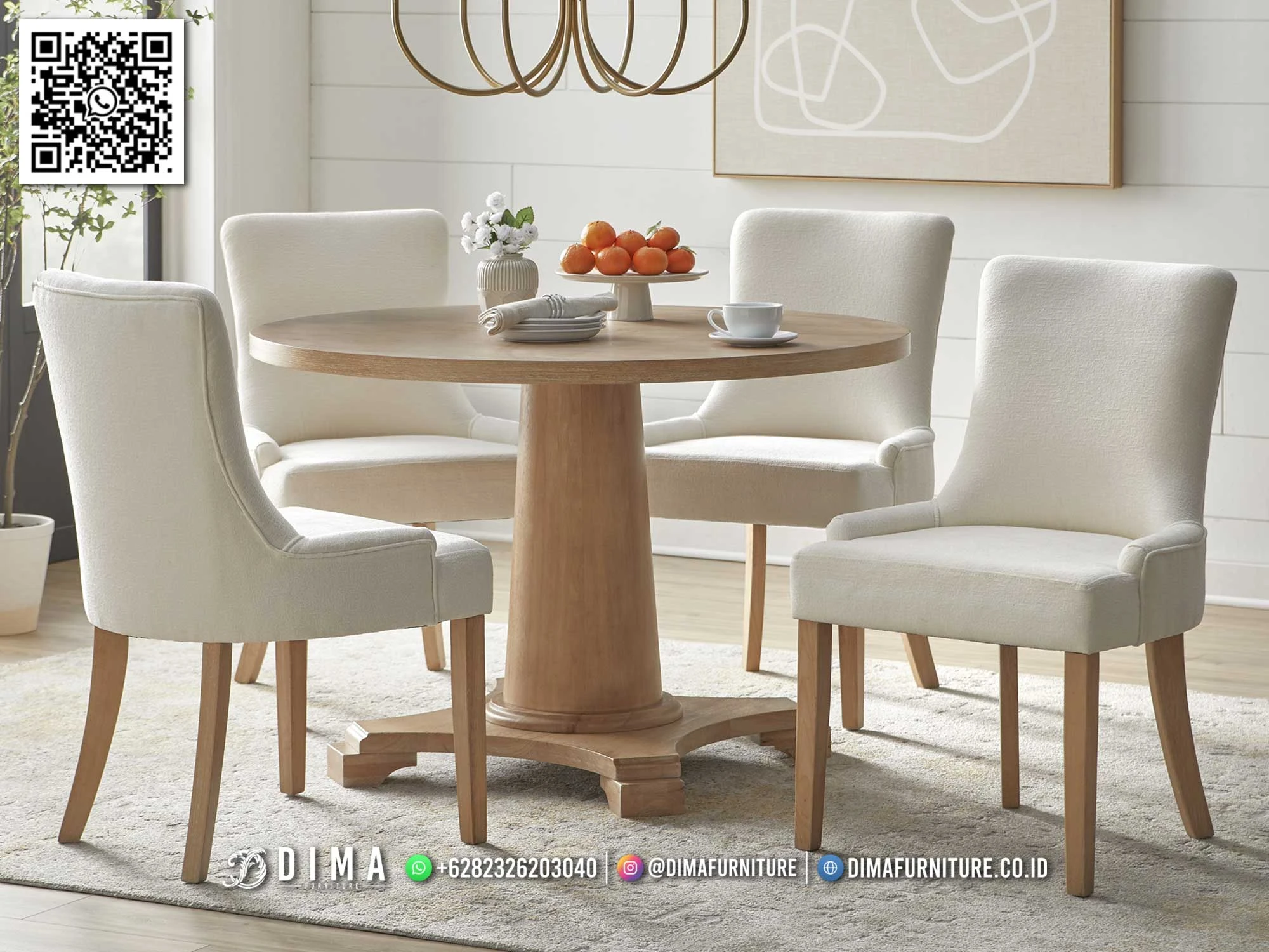 Set Meja Makan Jepara Furniture Minimalis Brianna 202DF Set Meja Makan Jepara Furniture Minimalis Brianna 202DF