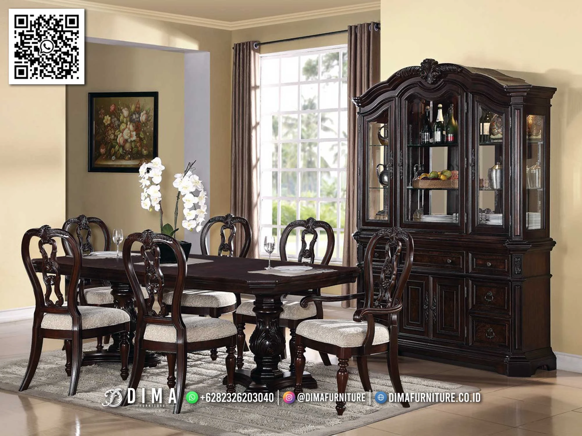 Set Ruang Makan Jati Royal – Elegan Dan Berkualitas 216DF Set Ruang Makan Jati Royal – Elegan Dan Berkualitas 216DF
