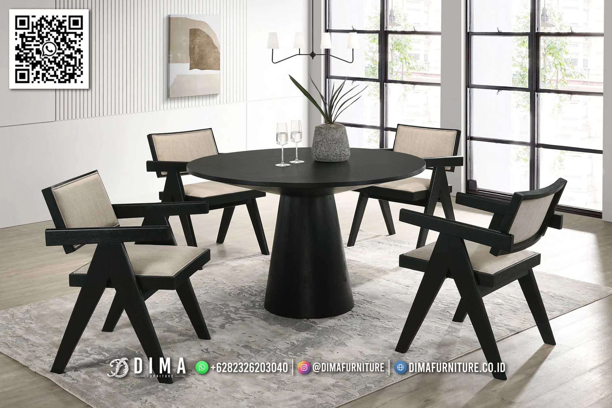 Dining Set Daelyn Premium Meja Makan Modern Minimalis 229DF Dining Set Daelyn Premium Meja Makan Modern Minimalis 229DF