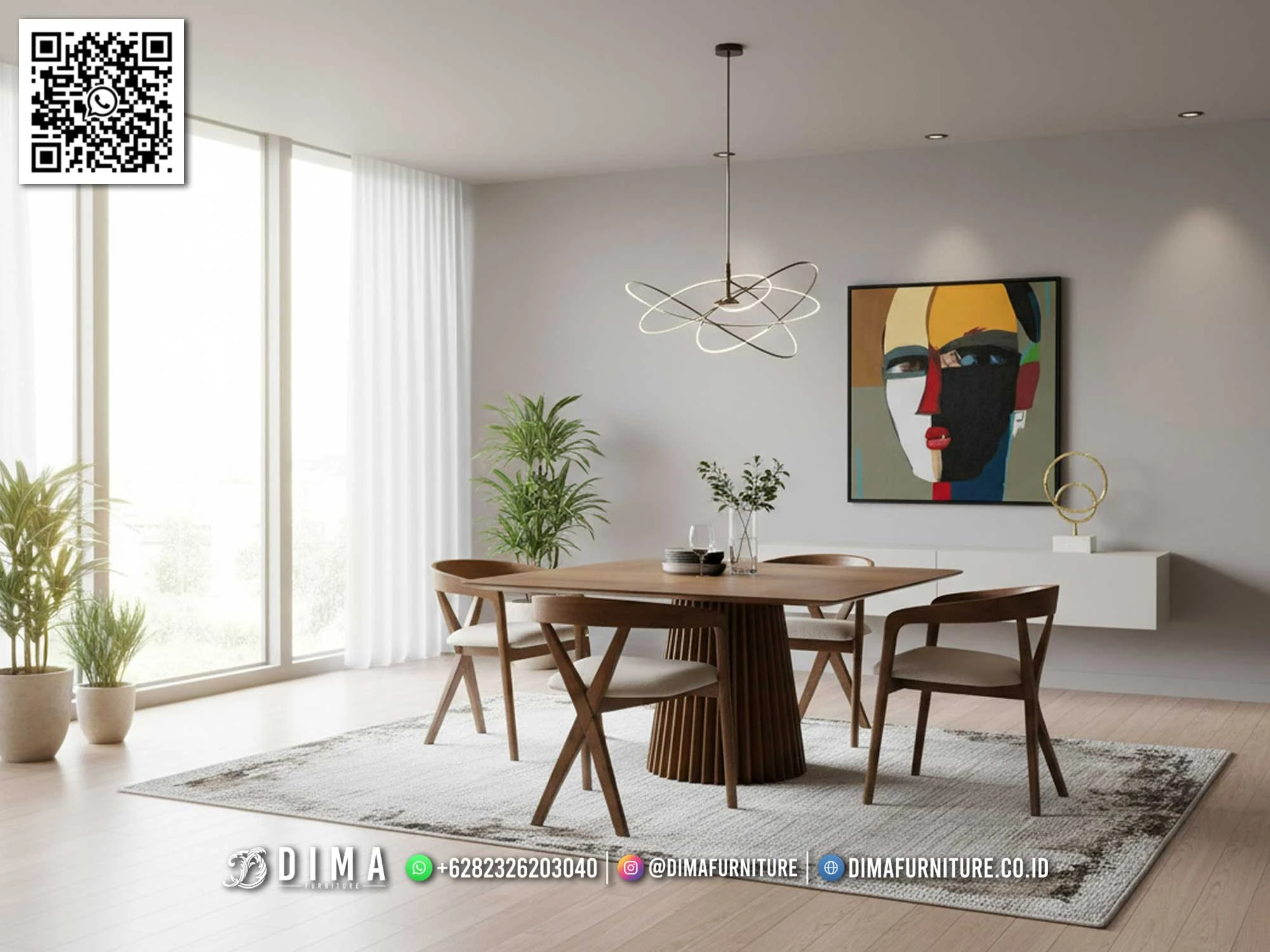 Meja Makan Jati Furniture Modern Terbaru Cosette 235DF Meja Makan Jati Furniture Modern Terbaru Cosette 235DF
