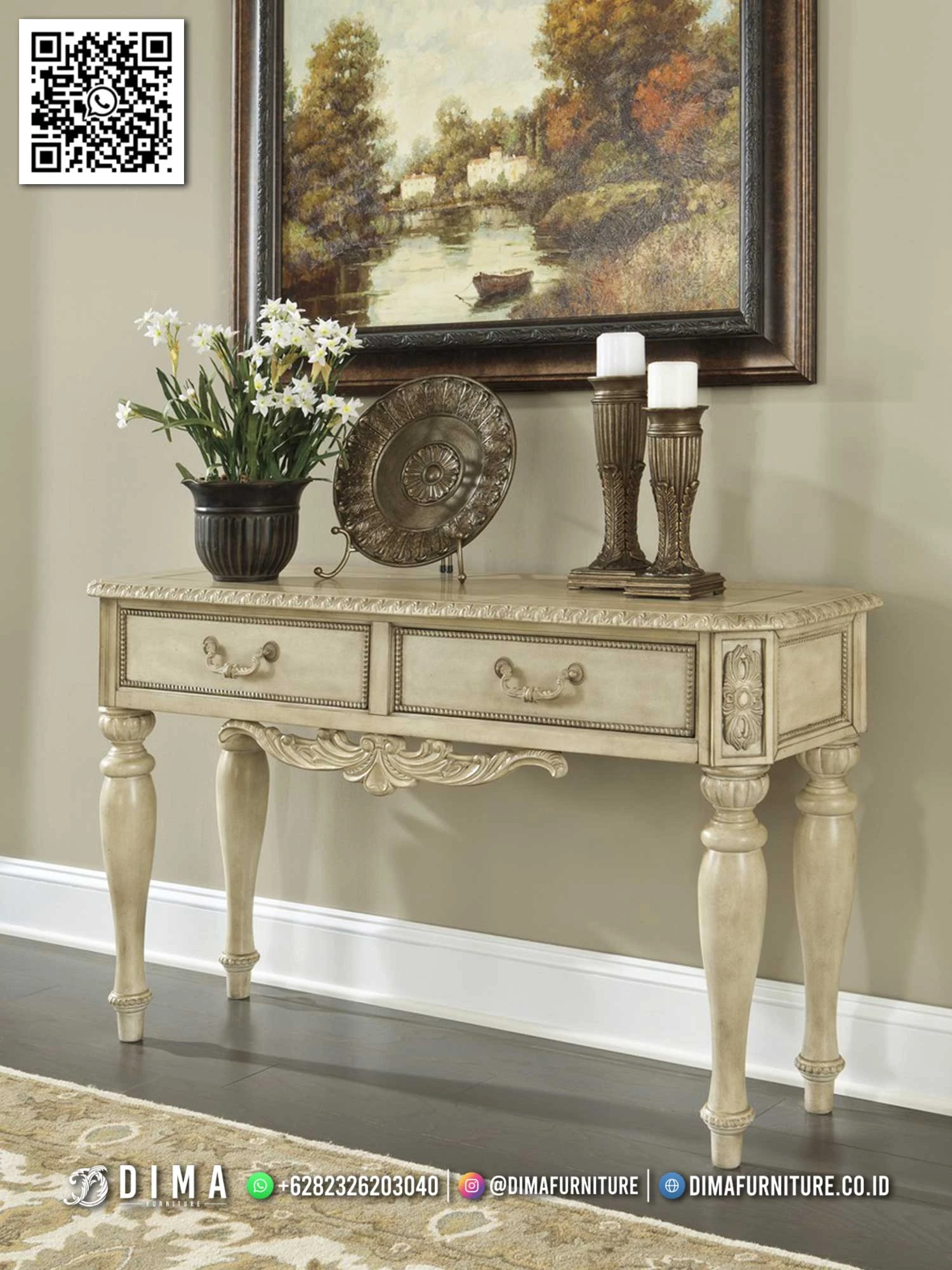 Meja Konsol Ivory Evelyn Elegan Mewah 310DF Meja Konsol Ivory Evelyn Elegan Mewah 310DF