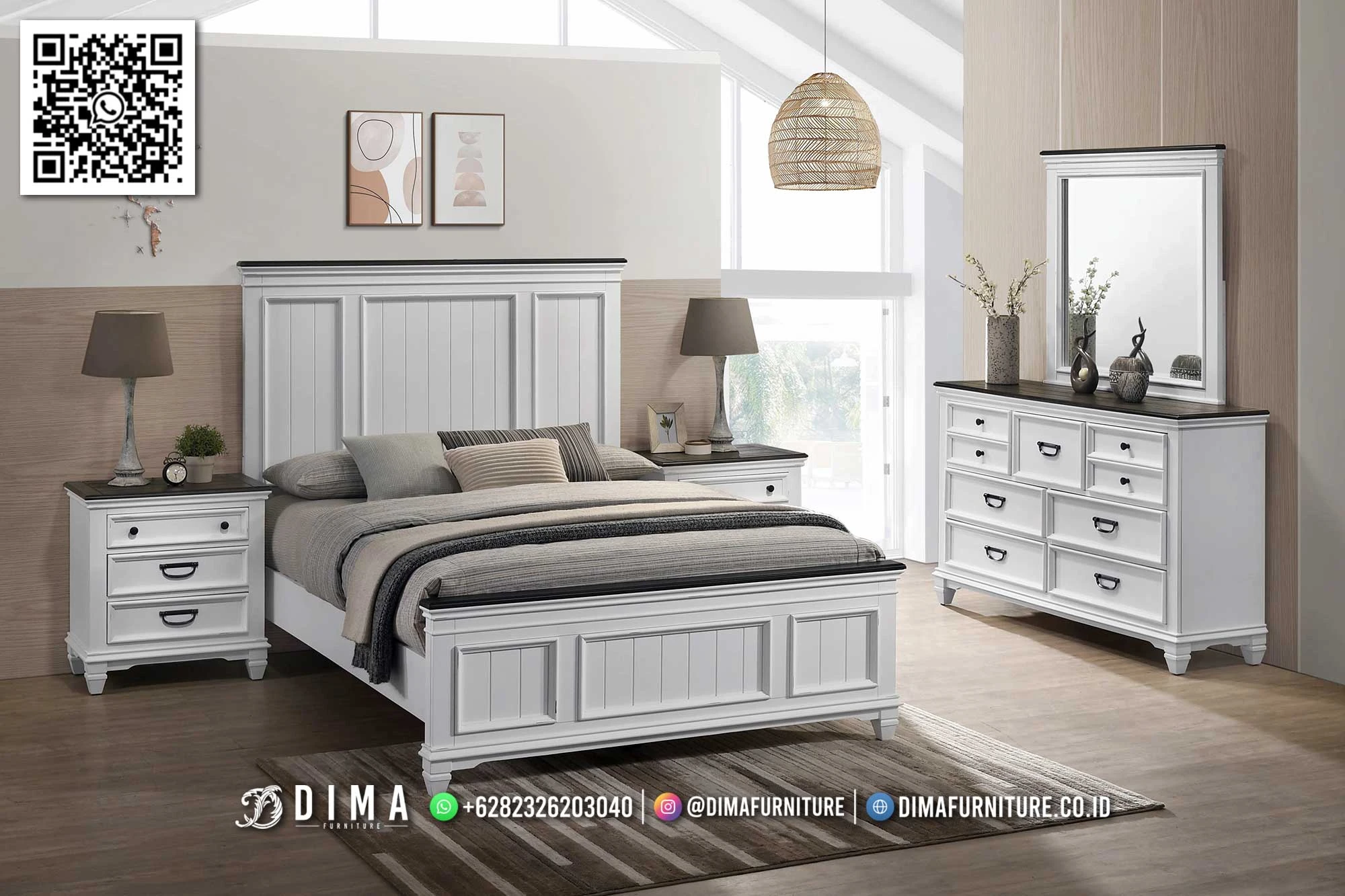 Tempat Tidur Jepara Paulina White Minimalis Modern 302DF Tempat Tidur Jepara Paulina White Minimalis Modern 302DF