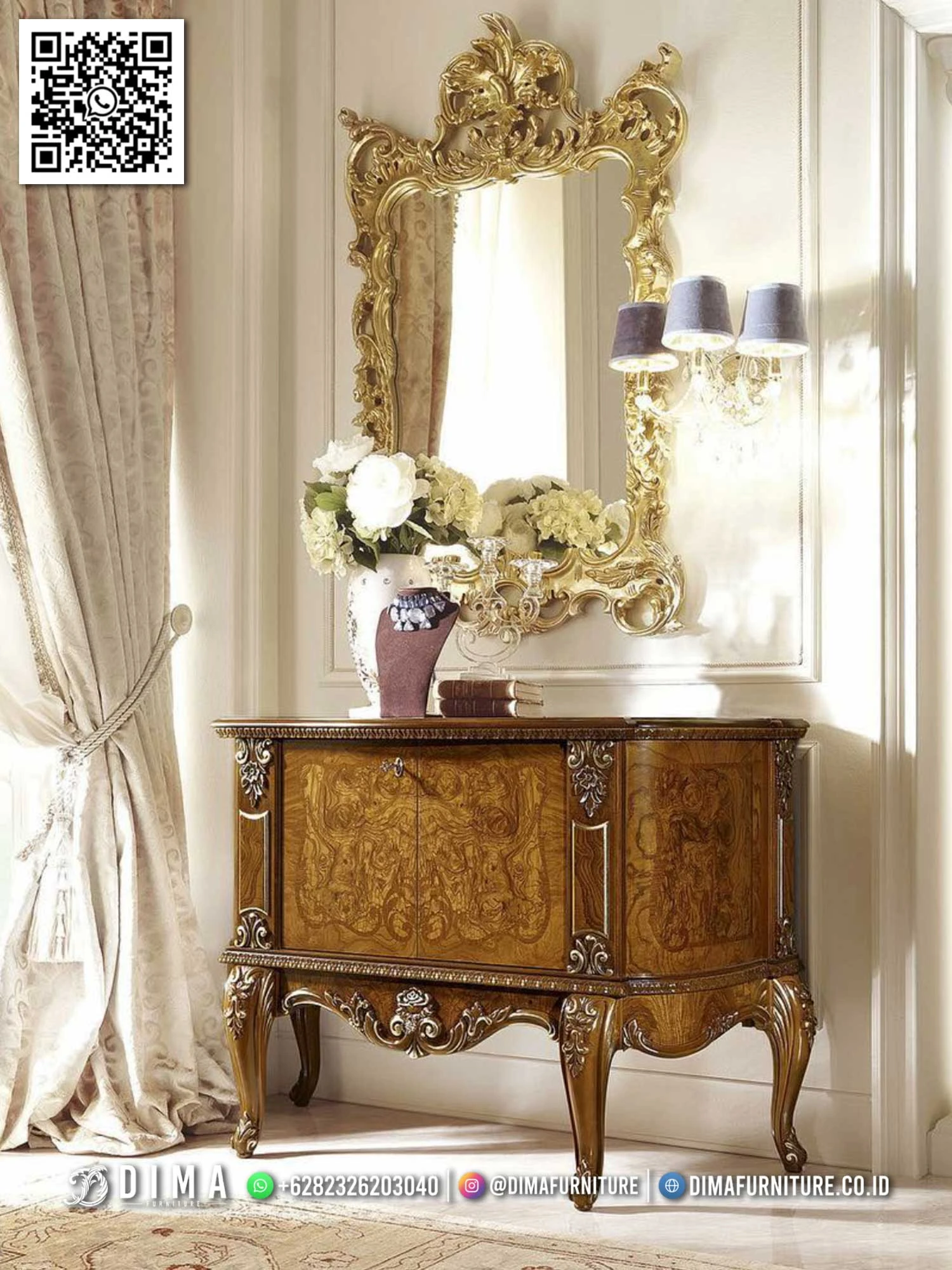 Meja Konsol Ukir Mewah Classic Royal Classic Premium 327DF Meja Konsol Ukir Mewah Classic Royal Classic Premium 327DF