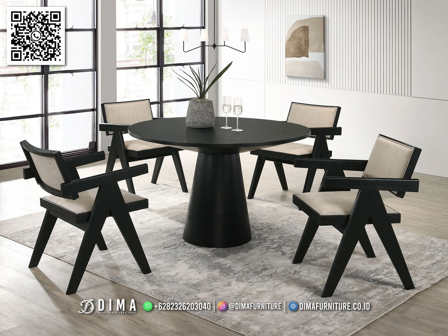 Set Meja Makan Minimalis Jati Cailie Best Seller 343DF Set Meja Makan Minimalis Jati Cailie Best Seller 343DF