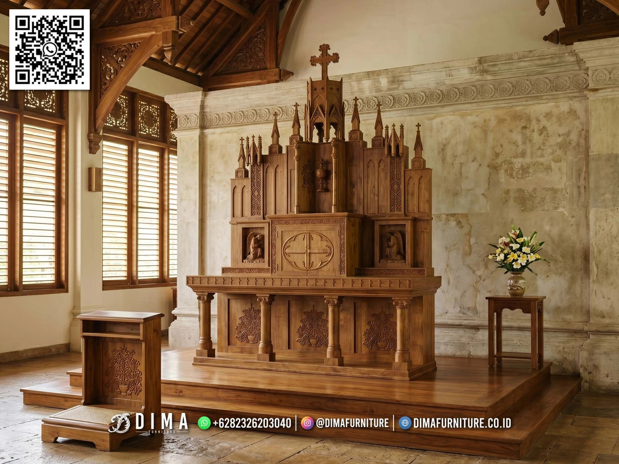 Meja Altar Gereja Jati Gothic Premium Value 416DF Meja Altar Gereja Jati Gothic Premium Value 416DF