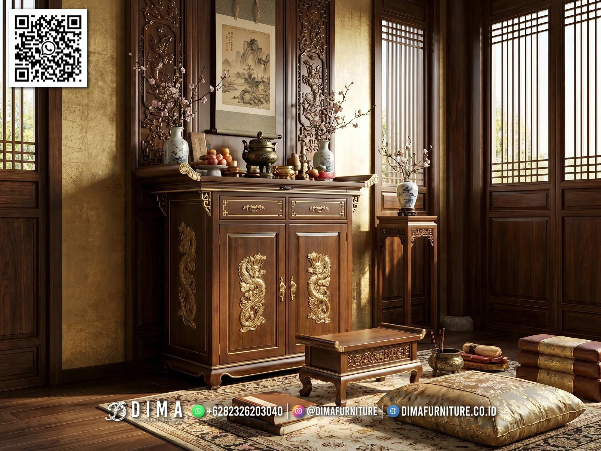 Meja Altar Naga Furniture Oriental With Storage 437DF Meja Altar Naga Furniture Oriental With Storage 437DF