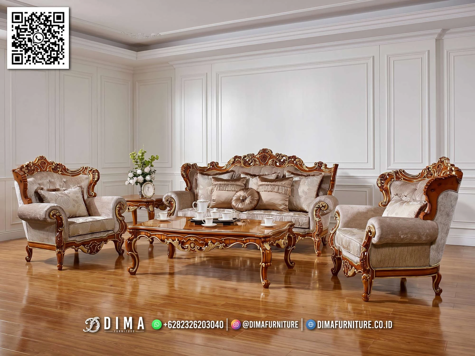 Sofa Tamu Jepara Ukir Eloria Elite Luxury Jepara 433DF Sofa Tamu Jepara Ukir Eloria Elite Luxury Jepara 433DF