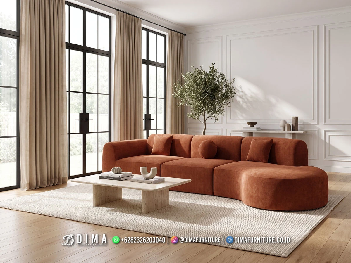 Jual Sofa Minimalis Jepara Lengkung Terakota 475DF Jual Sofa Minimalis Jepara Lengkung Terakota 475DF
