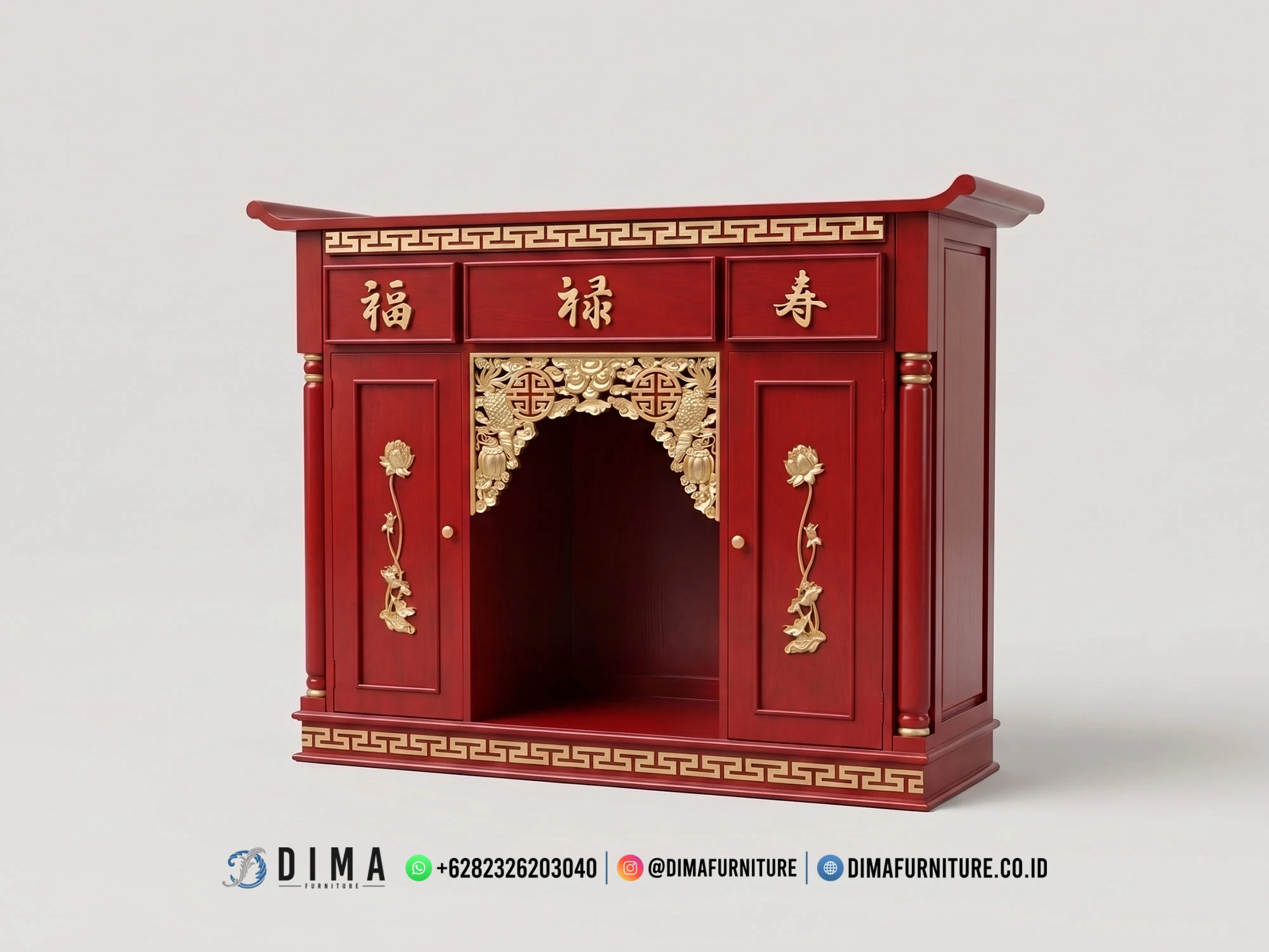 Meja Altar Klenteng Kayu Jati Jepara 458DF Meja Altar Klenteng Kayu Jati Jepara 458DF